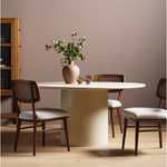 Belle Round Cream Marble Dining Table