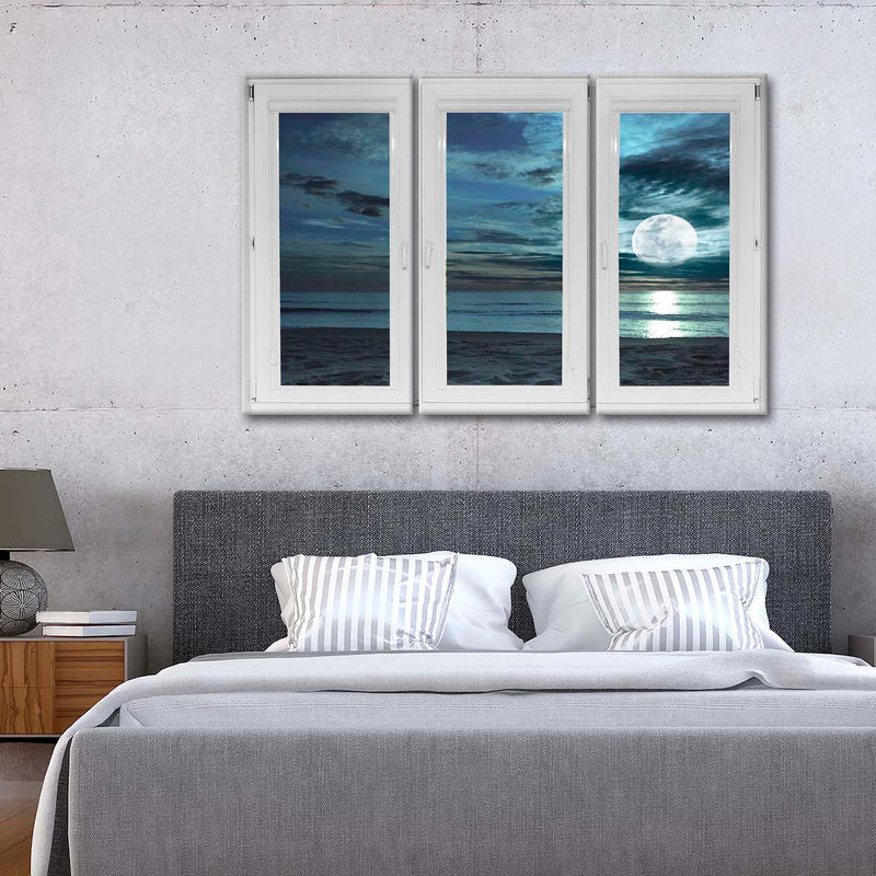 Window To Moonlit Beach Wall Art