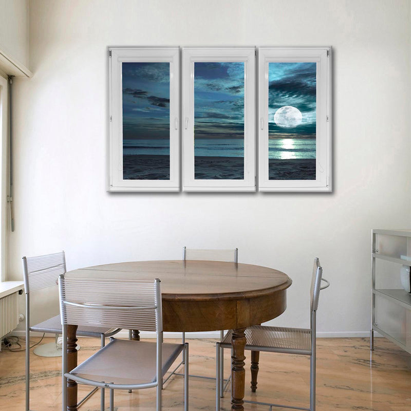 Window To Moonlit Beach Wall Art