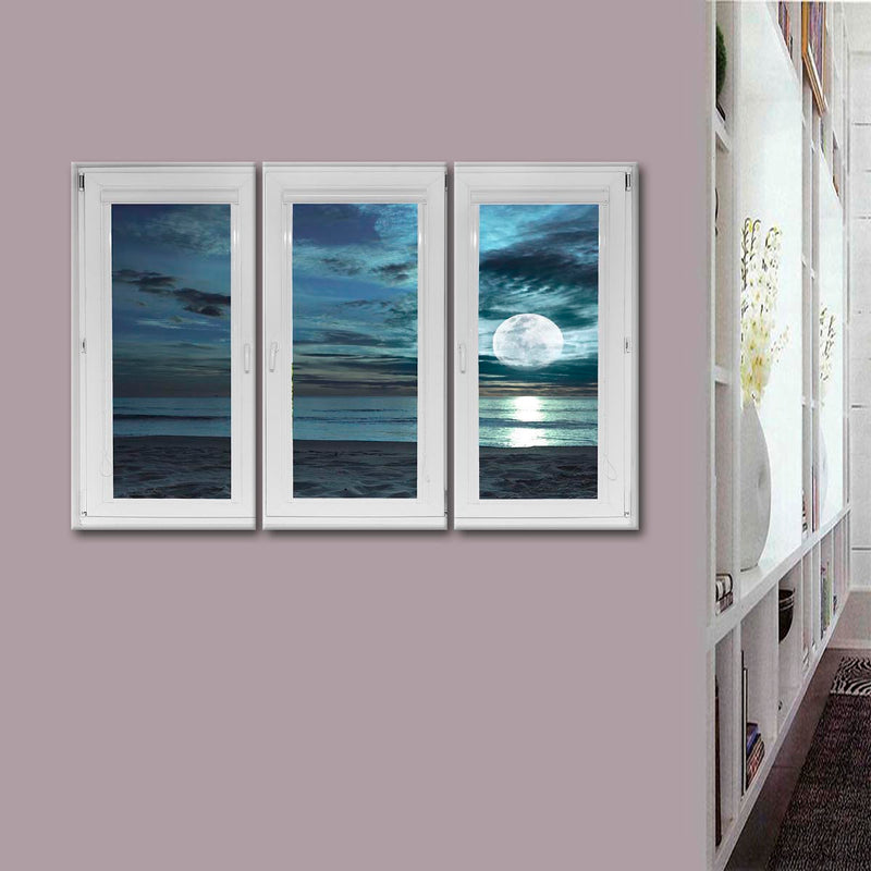 Window To Moonlit Beach Wall Art