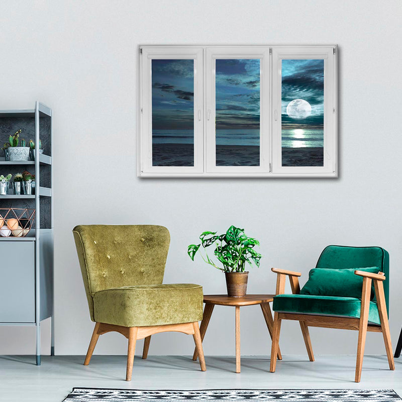 Window To Moonlit Beach Wall Art