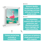 14" x 14" Easy Change Acrylic Float Frame + Magnets for 12" x 12" Art