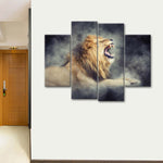 Misty Wild Lion Wall Art
