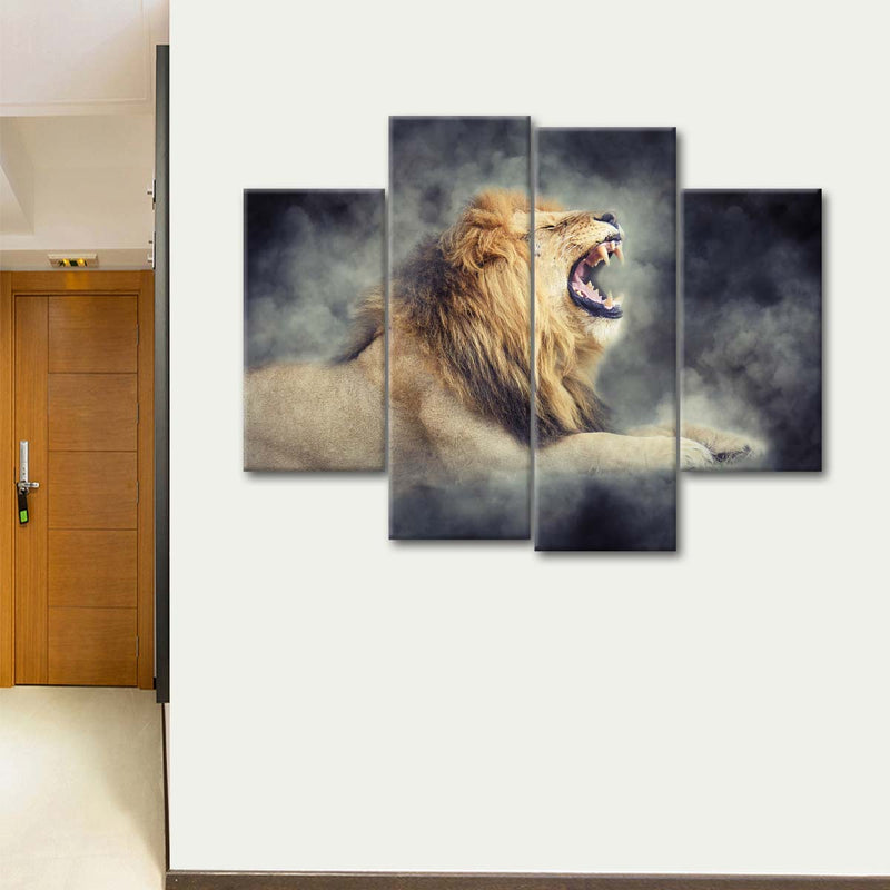 Misty Wild Lion Wall Art