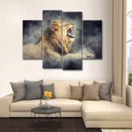 Misty Wild Lion Wall Art