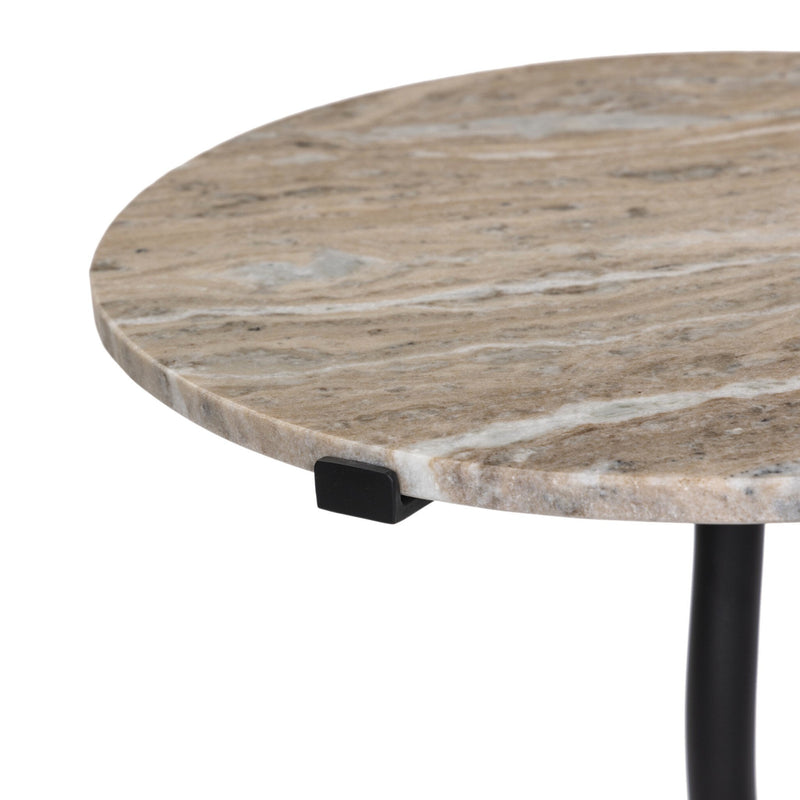 Sophie Creamy Taupe Marble End Table | shipping 7/14/2025