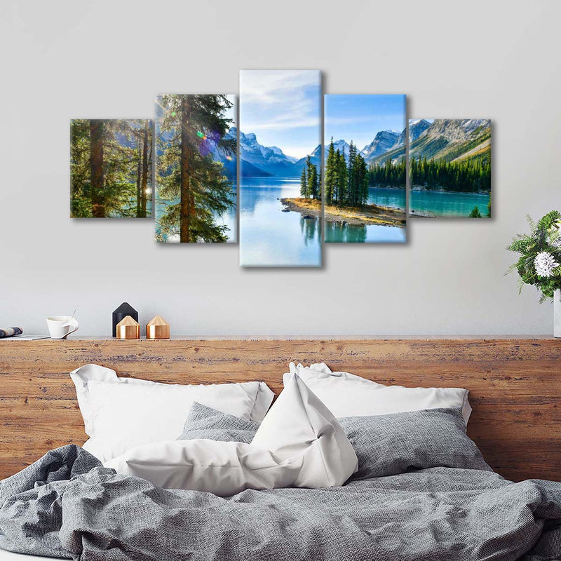 Sunny Maligne Lake Wall Art