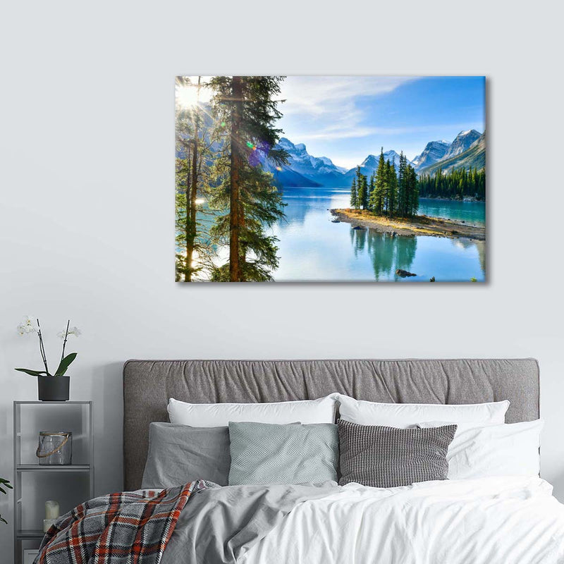 Sunny Maligne Lake Wall Art