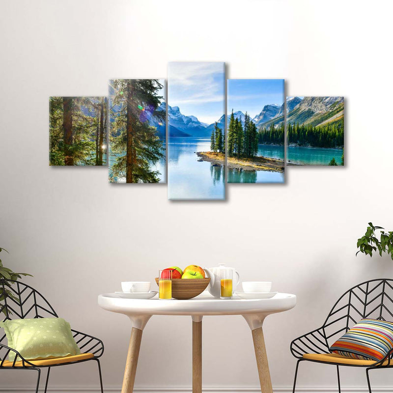 Sunny Maligne Lake Wall Art