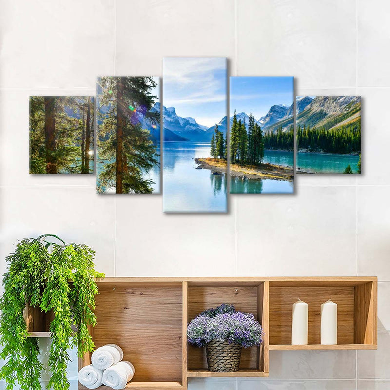 Sunny Maligne Lake Wall Art