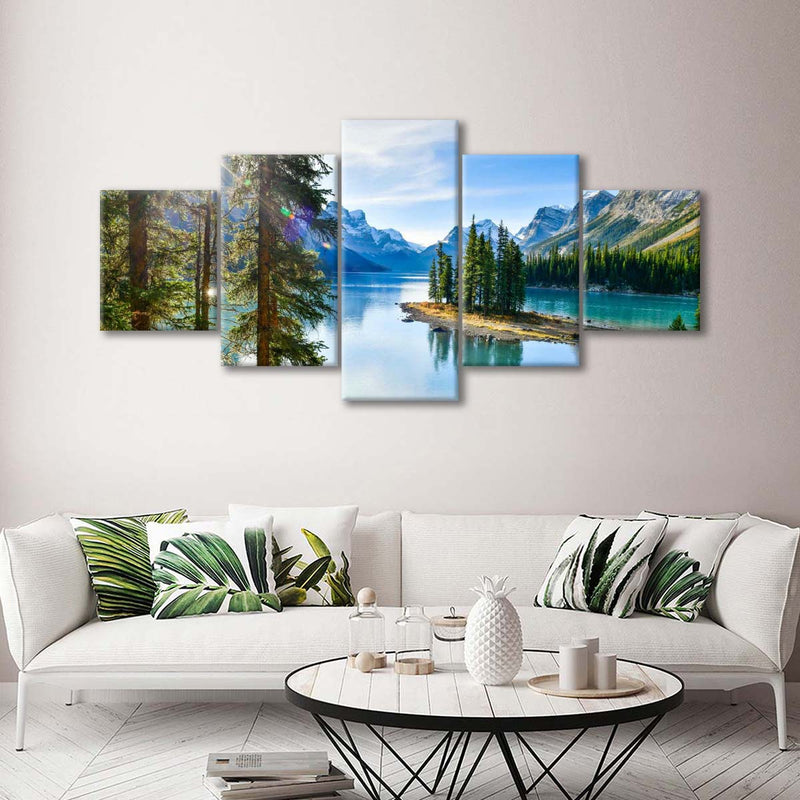 Sunny Maligne Lake Wall Art