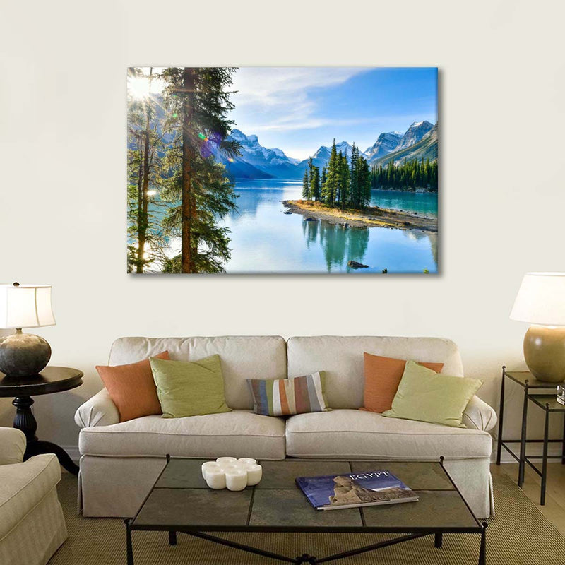 Sunny Maligne Lake Wall Art