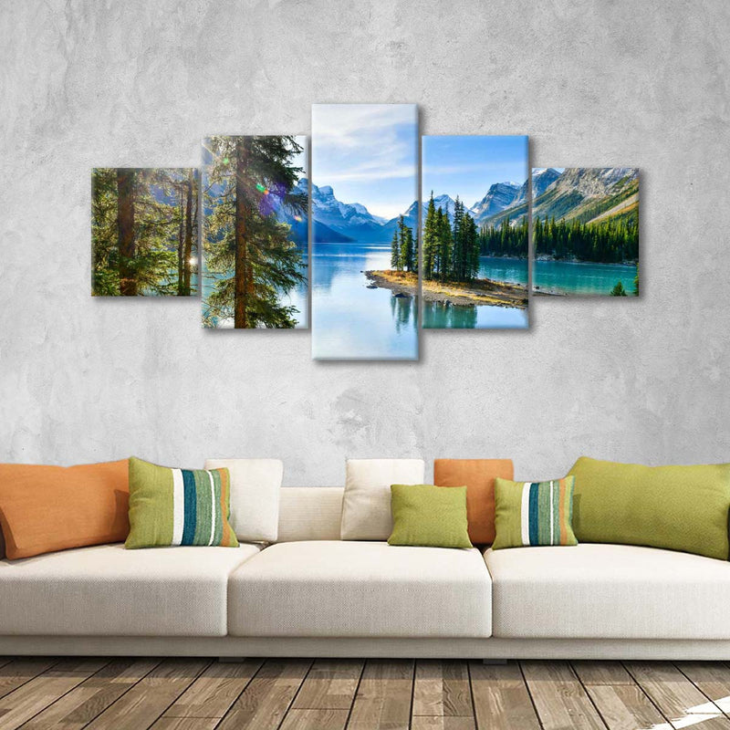 Sunny Maligne Lake Wall Art