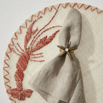 Starfish skinny napkin rings, bronze, set of four