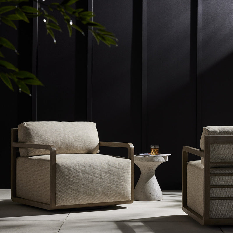 Stroud Faye Sand Outdoor Swivel Chair | ready to ship!