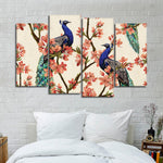 Royal Blue Peacocks Wall Art