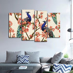 Royal Blue Peacocks Wall Art
