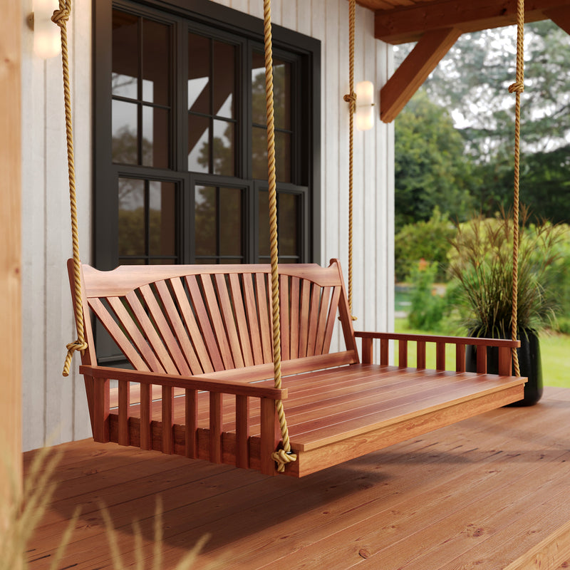 Keystone Amish Co. 5 Foot Sunburst Red Cedar Swing Bed, Unfinished