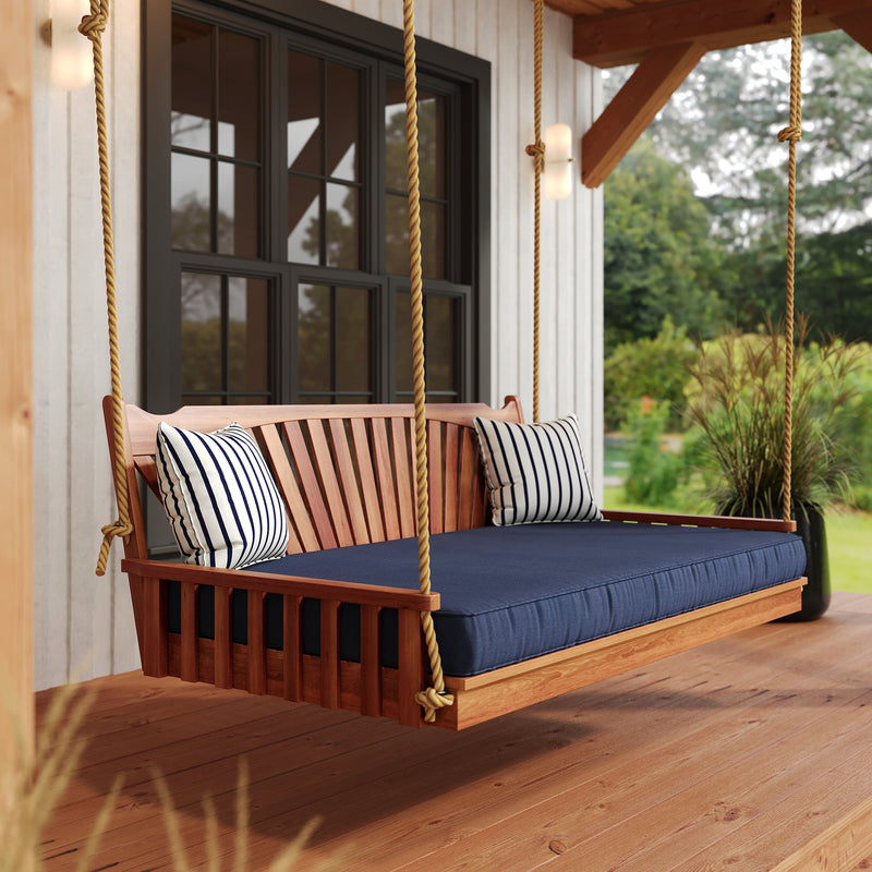 Keystone Amish Co. 5 Foot Sunburst Red Cedar Swing Bed, Mushroom Stain