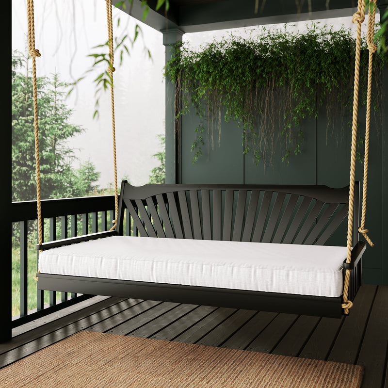 Keystone Amish Co. 5 Foot Sunburst Porch Swing Bed, Cedar Stain
