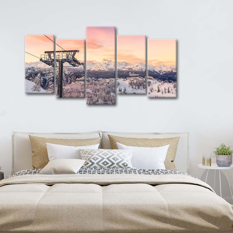 Skiing On Snowy Mountain Wall Art