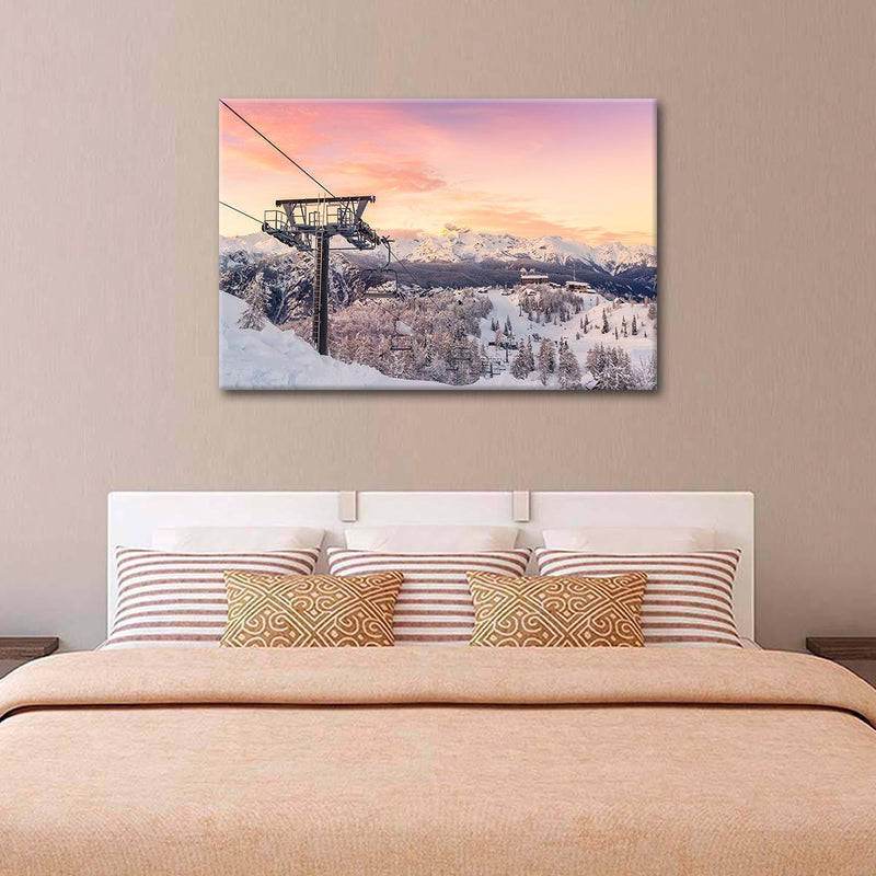 Skiing On Snowy Mountain Wall Art