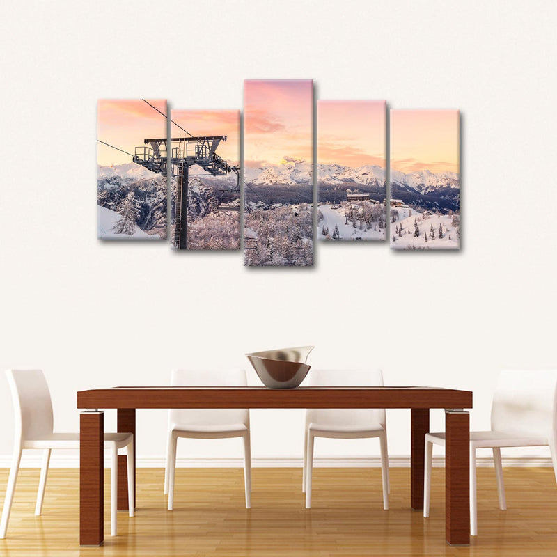 Skiing On Snowy Mountain Wall Art
