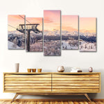 Skiing On Snowy Mountain Wall Art