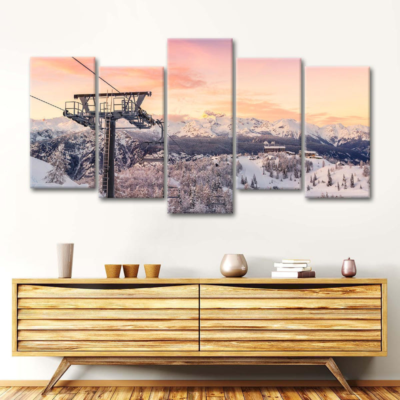 Skiing On Snowy Mountain Wall Art