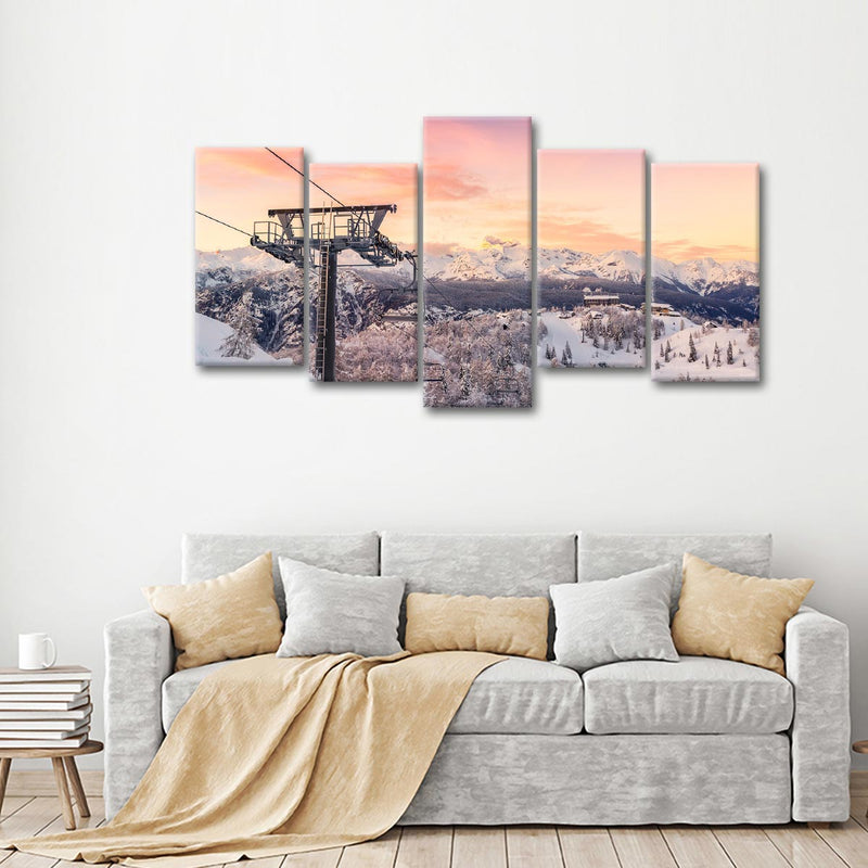 Skiing On Snowy Mountain Wall Art