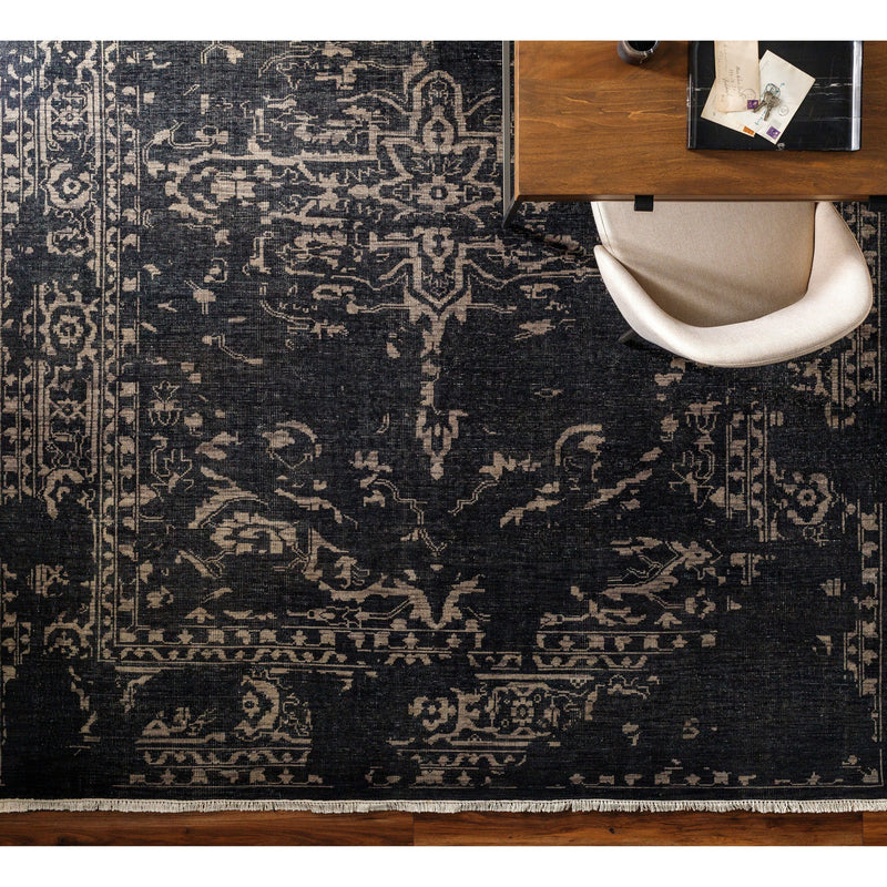 Festival Dark Charcoal Hand-Knotted Rug