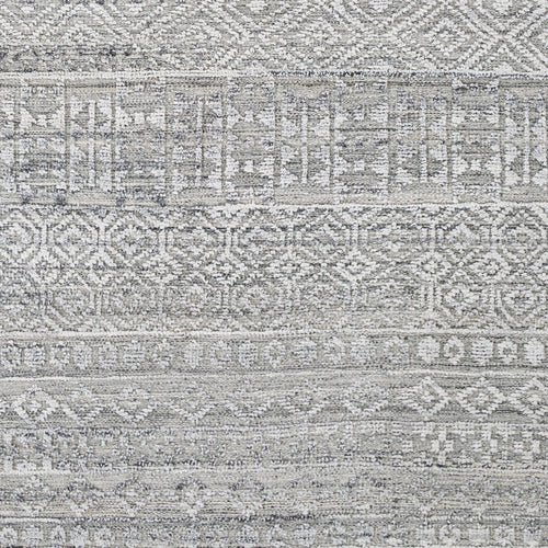 Pompei Pewter / Silver Hand-Knotted Rug