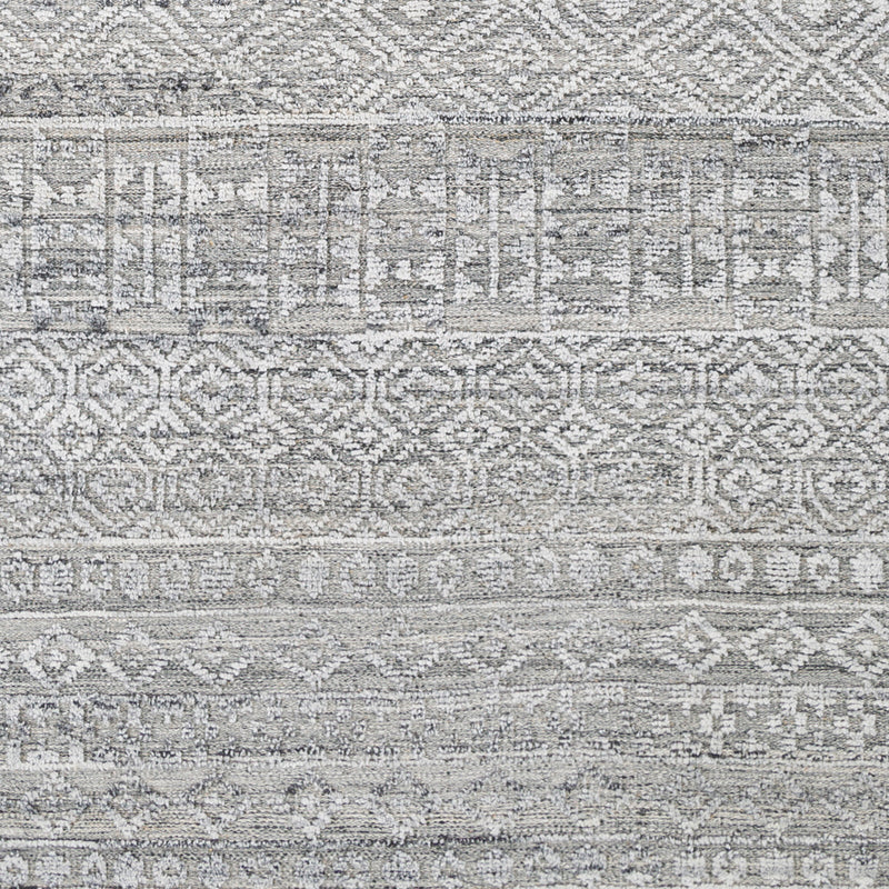 Pompei Pewter / Silver Hand-Knotted Rug