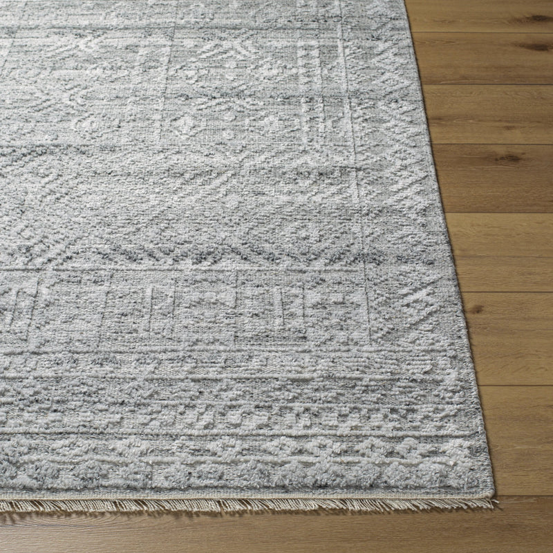 Pompei Pewter / Silver Hand-Knotted Rug