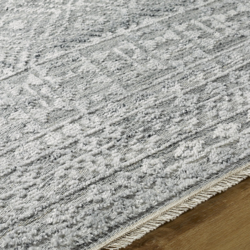 Pompei Pewter / Silver Hand-Knotted Rug