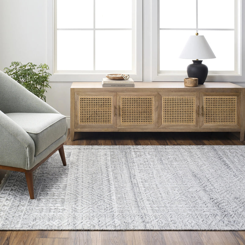 Pompei Pewter / Silver Hand-Knotted Rug