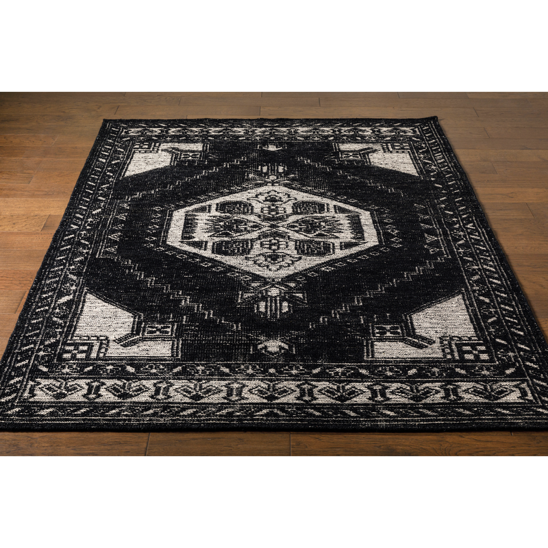Zahra Black Hand-Knotted Rug