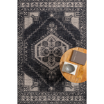 Zahra Black Hand-Knotted Rug