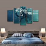 Swimming Elephant Wall Art