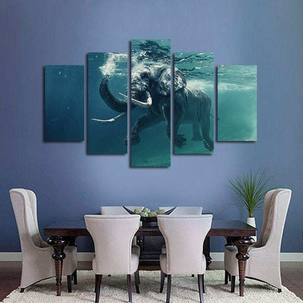 Swimming Elephant Wall Art