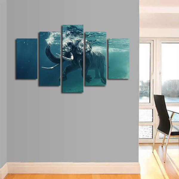 Swimming Elephant Wall Art