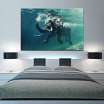 Swimming Elephant Wall Art