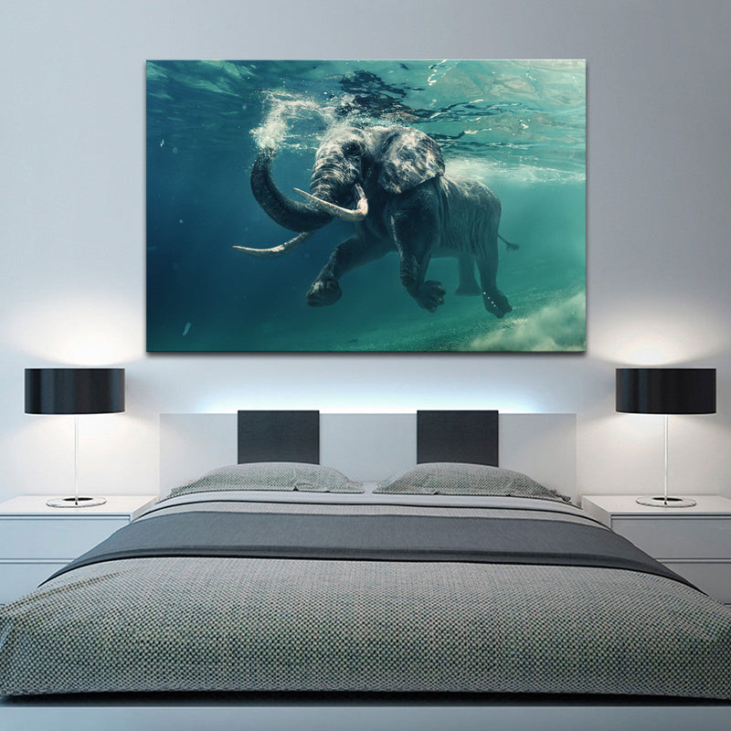 Swimming Elephant Wall Art