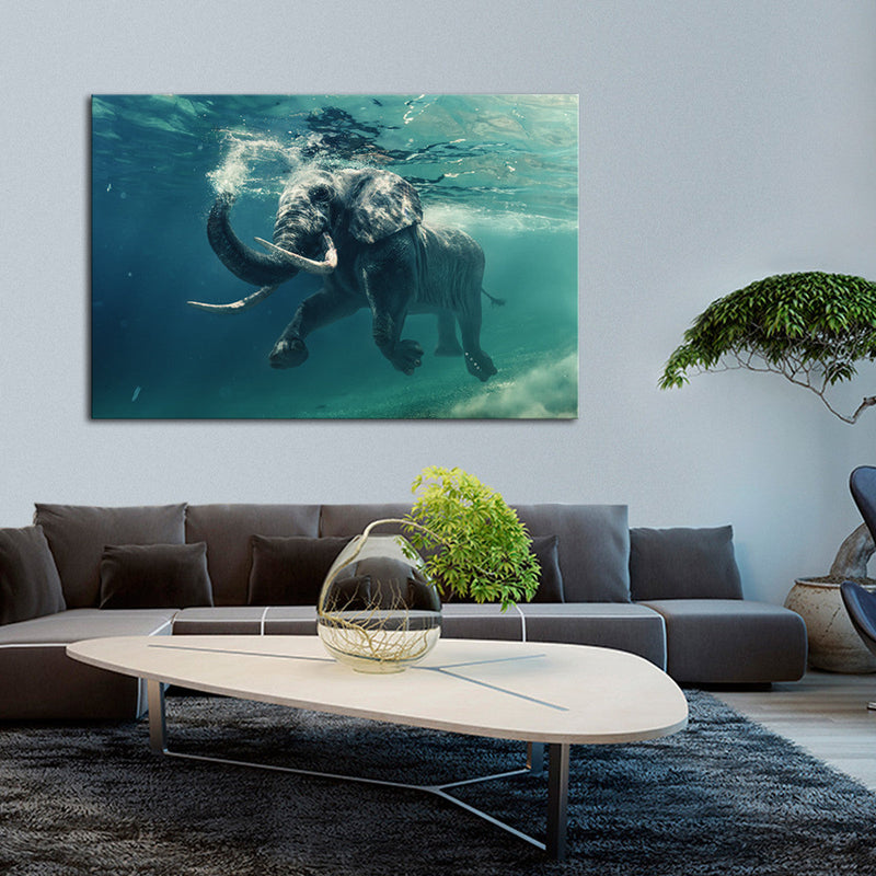 Swimming Elephant Wall Art