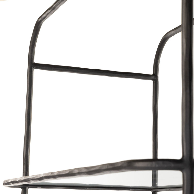Swinton Hammered Aged Brass Bookcase