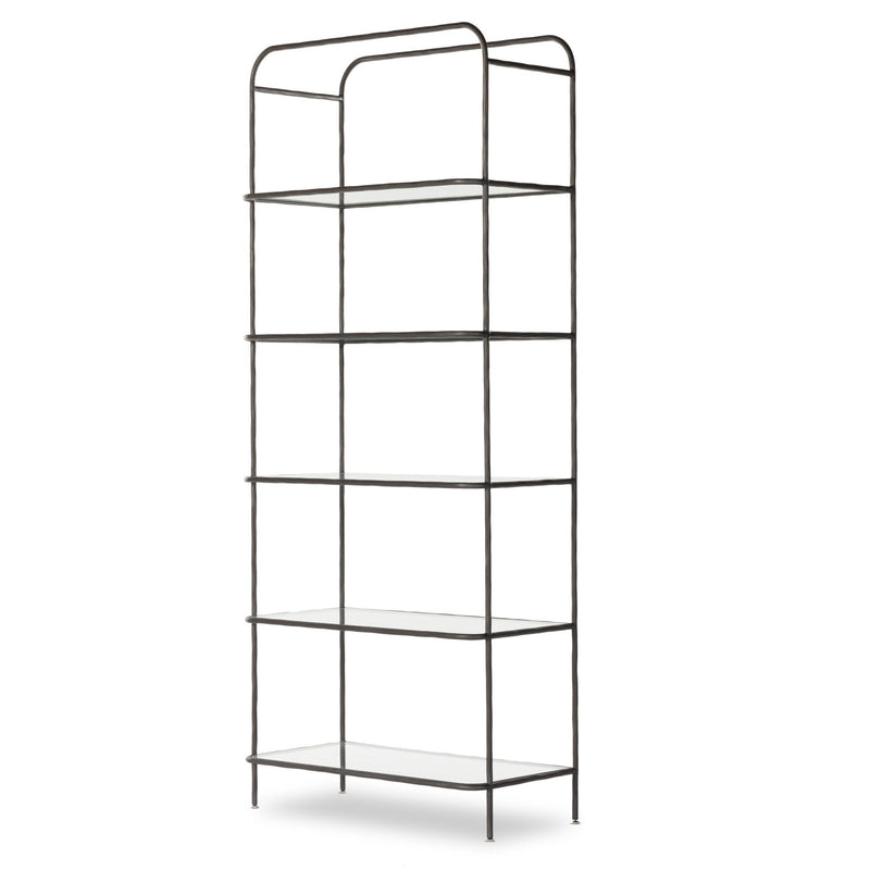 Swinton Hammered Aged Brass Bookcase