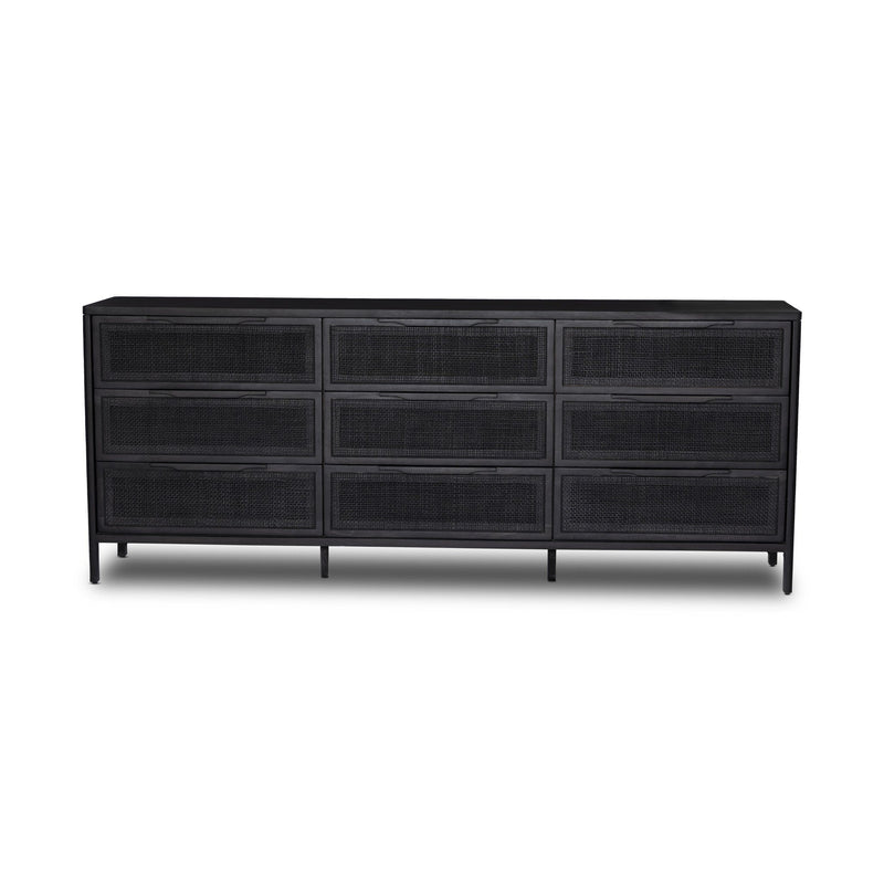 Sydney Black Cane 9 Drawer Dresser | ready to ship!