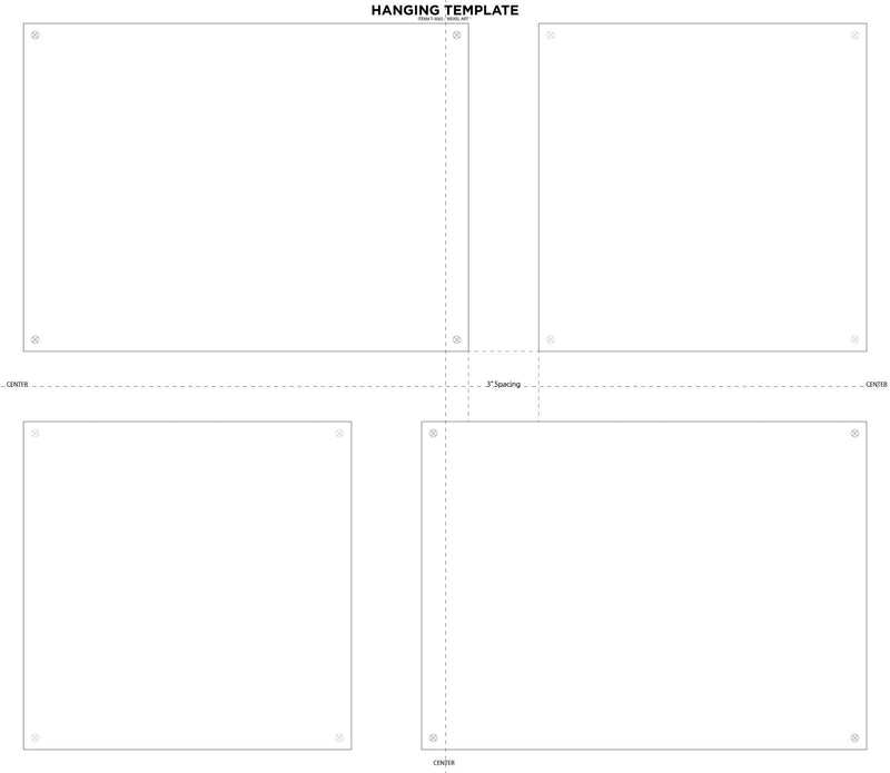 Set of 4 Mixed Single Panel Wall Frames Pinwheel (3002)