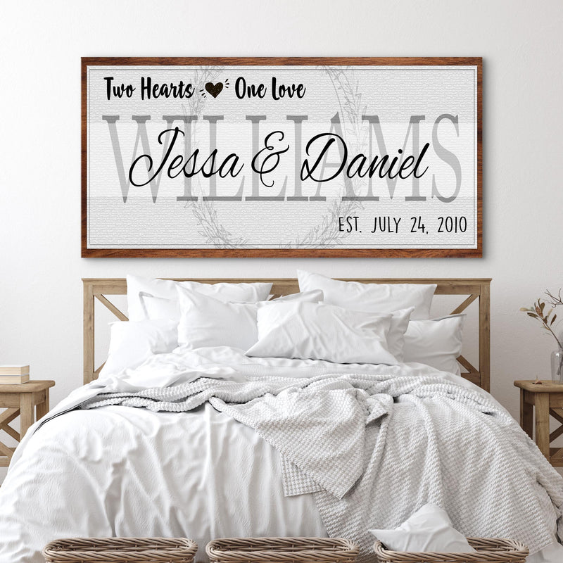 Two Hearts One Love Couple Sign