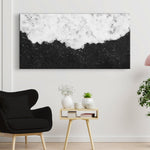 Black And White Textured Painting Canvas Wall Art